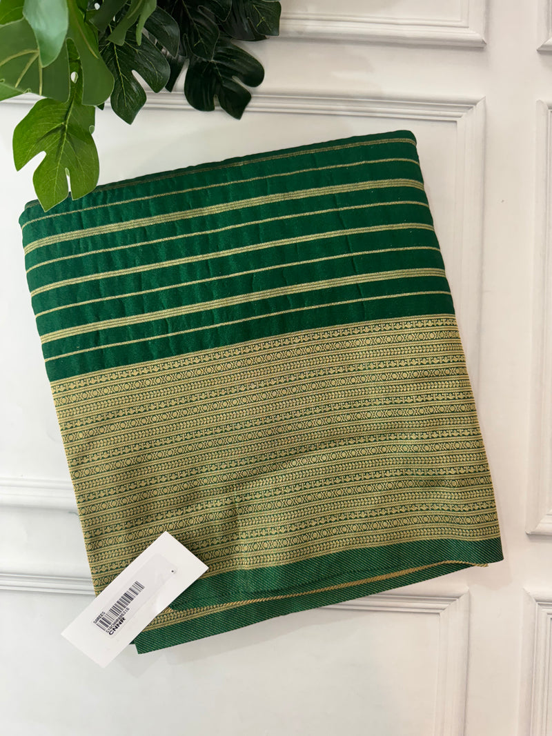 Semi banarasi Georgette saree - SYACNNR BottleGreen