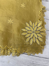 Crush Organza saree MSK5463- DuskyYellow