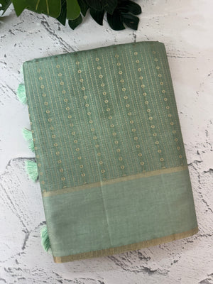 Semi silk saree with zari weaving  MSG6161 Muted SageGreen