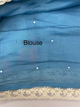 Blended Malai chanderi saree with lace borders MS5568