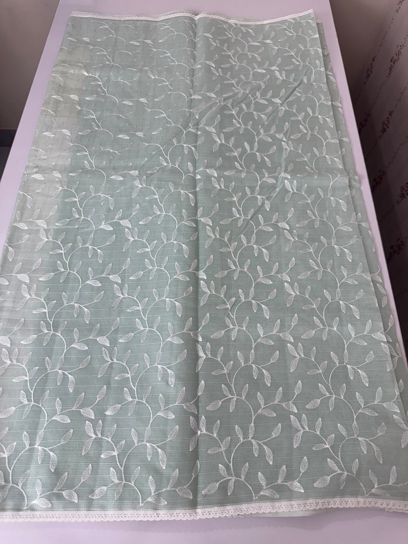 Kota embriodery saree MS1455 Pastel BluishGreen