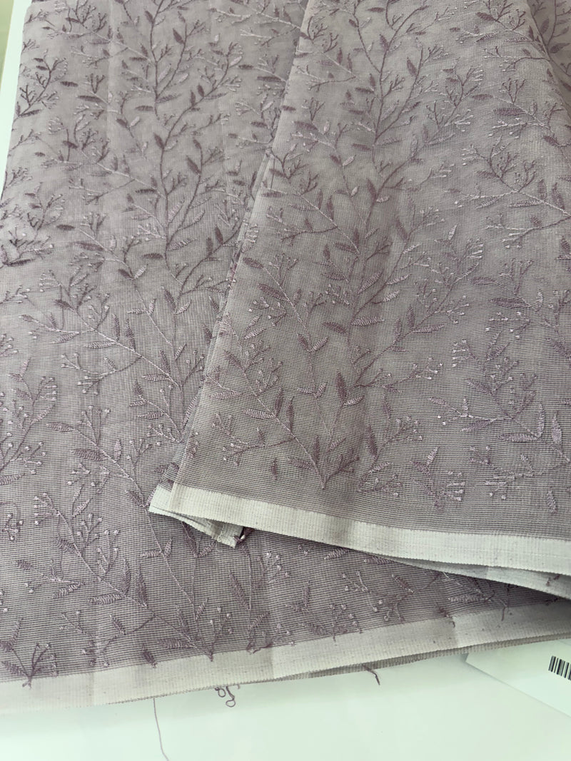 Supernet embriodery saree MS7854- Mauve
