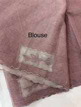 Mul chanderi organza applique work saree  MSH172