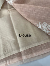 Kota moonga checks embriodery saree MS1494 DustyPeach