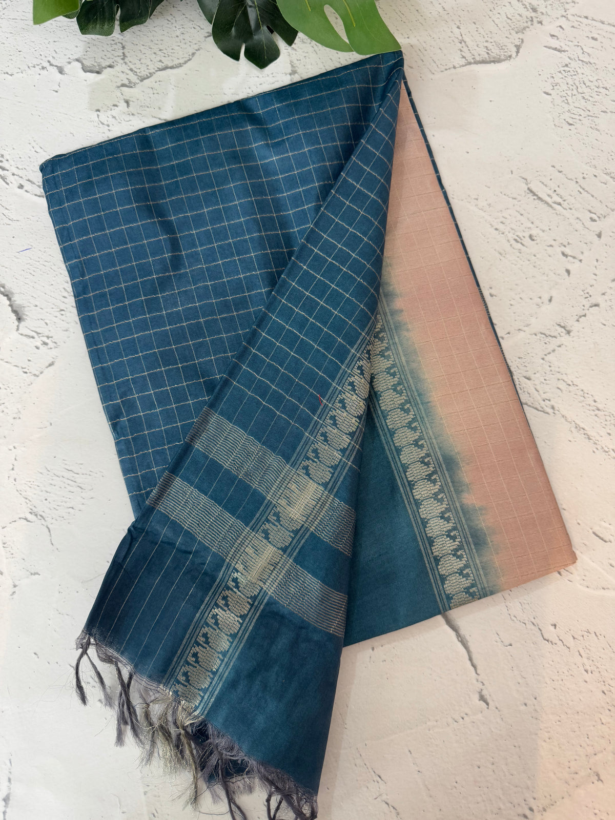 Bhagalpuri Semi tussar saree with contrast retta pattu borders and blouse -MS895(12)