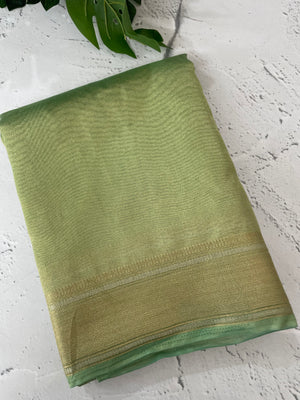 Tissue silk saree with border MS9453 PastelGreen