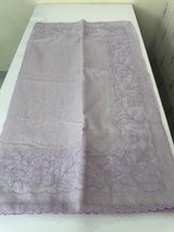 Moonga checks saree with Net Applique borders  MSH159 Lavender
