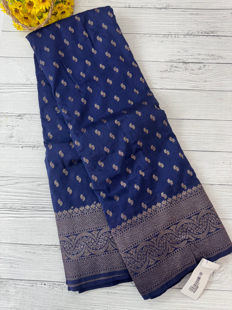 Semi Banarasi Georgette saree MKGS612 DarkBlue