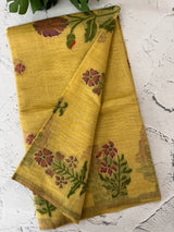 Jamdani silk Cotton Saree with thread work  MSJ790 Yellow