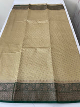 Semi Banarasi crepe saree with small buttas and brocade blouse- MS14667