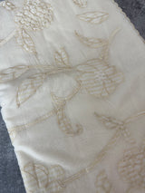 Mul chanderi applique work saree  MSH931 - Offwhite to Paleyellow