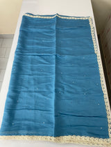 Blended Malai chanderi saree with lace borders MS5568