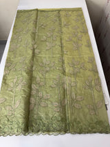 Premium Organza saree with tissue appliqué work - MMG310- DuskyGreen