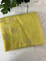 Tissue Silk applique work saree MSH120 PearGreen