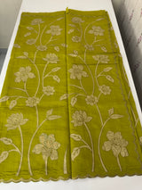 Malai chanderi saree with applique work MSM6201
