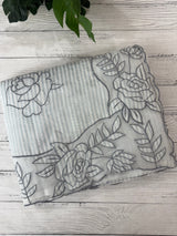 Striped Mul chanderi saree with applique borders MSH987- PaleBlue