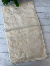 Soft kota silk saree with embriodery and organza applique work  -MS14509 Ivory