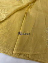 Soft Crush Organza Applique work saree with tissue applique work MS14978 ButterYellow