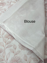 Kota cotton embriodery saree MS1490- white & DuskyPink