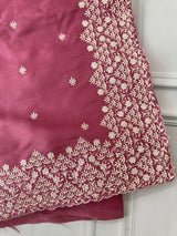 Satin soft semi tussar saree with embriodery - MSS894