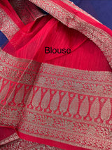 Jute silk sarees with contrast pallu & blouse MJL399