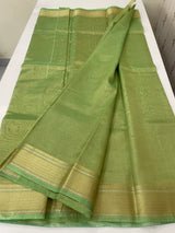 Tissue silk saree with border MS9453 PastelGreen