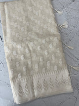 Fancy Net saree with thread work MSH271 - Ivory 1