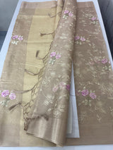 Tissue silk saree with embroidery MSH236
