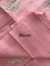 Tussar finish soft silk saree with thread embroidery MTS568 PeachPink