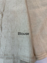 Blended tussar saree with zari embriodery - MS8665 (4) Pearl Cream