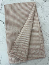 Striped Mul chanderi saree with applique borders MSH987 - Pale Mauve
