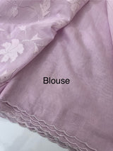 Mul chanderi applique work saree  MSH146 Lavender