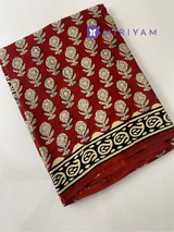 Pure Modal Ajrakh Silk Saree- MAMS512