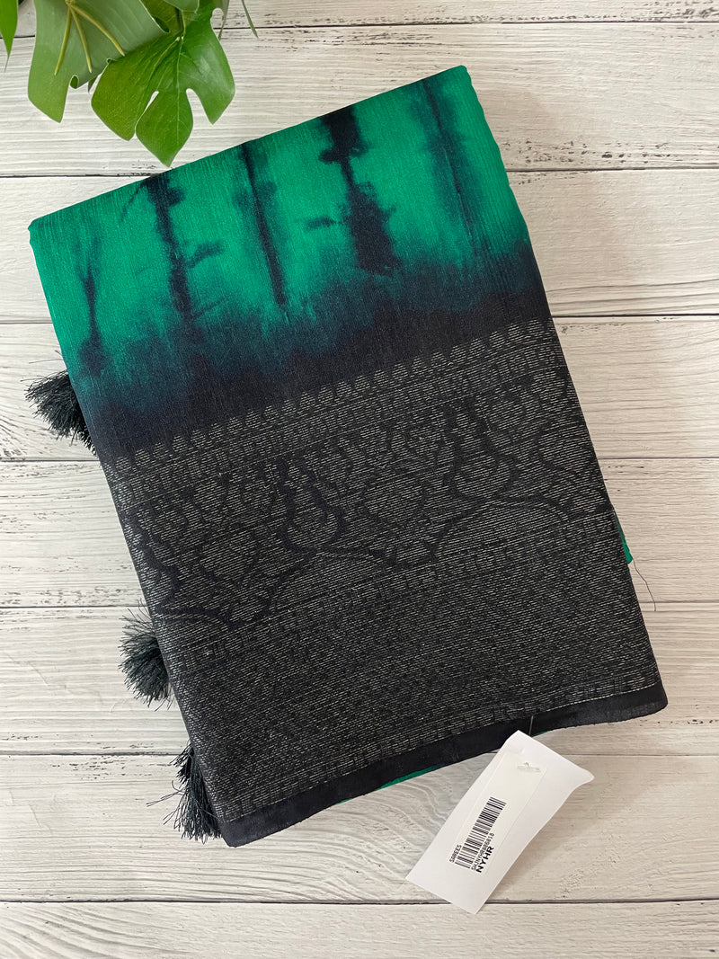 Tie & Dye semi silk sarees  MSS9876