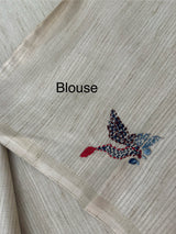 Blended tussar silk saree with hand kanta work - MS14855