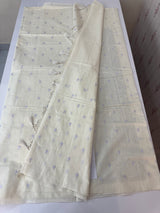 Mul chanderi saree with embriodery MSH114 - Pastel Lavender flowers