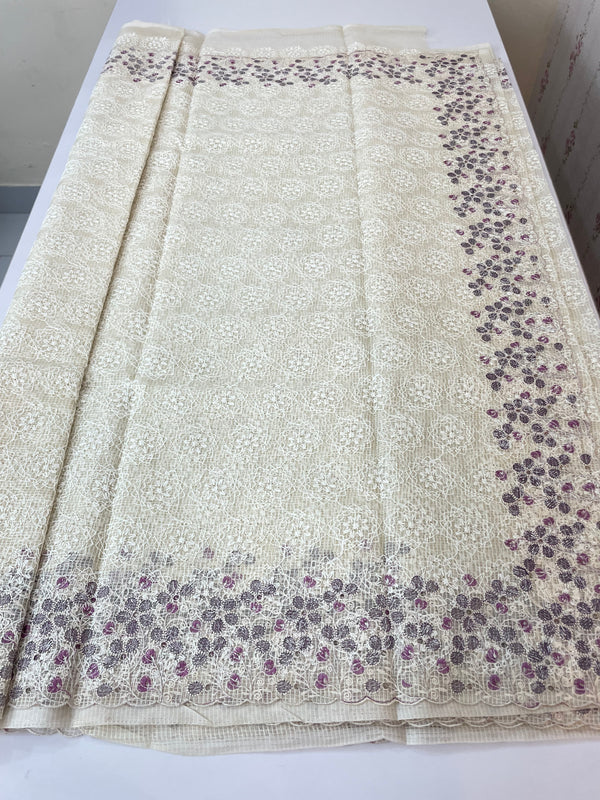 Cutwork Phulkari NetKota embroidery saree - MSH987