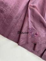 Crushed Blended tussar silk saree with embroidery- MSB7654 Mauve