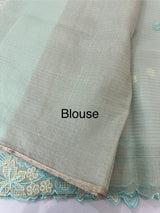 Soft Tissue kota embroidery saree MSK4660 PastelAquaBlue