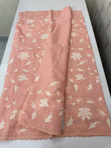 Mul chanderi applique work saree  MSH146 PastelPeach