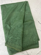 Glass tissue organza saree with embroidery MSF121 (2) JadeGreen