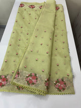 Soft kota silk saree with embroidery MSS678 PistaGreen