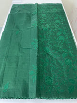 NetKota Applique work saree  MSH148- BottleGreen