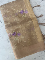 Tissue silk saree with embroidery MSH236