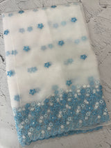 Soft Organza saree with embroidery borders - MCW895