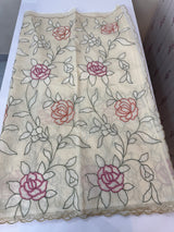 Kota silk cotton saree with applique embroidery work MS8867