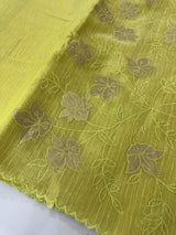 Tissue Silk applique work saree MSH120 LimeGreen