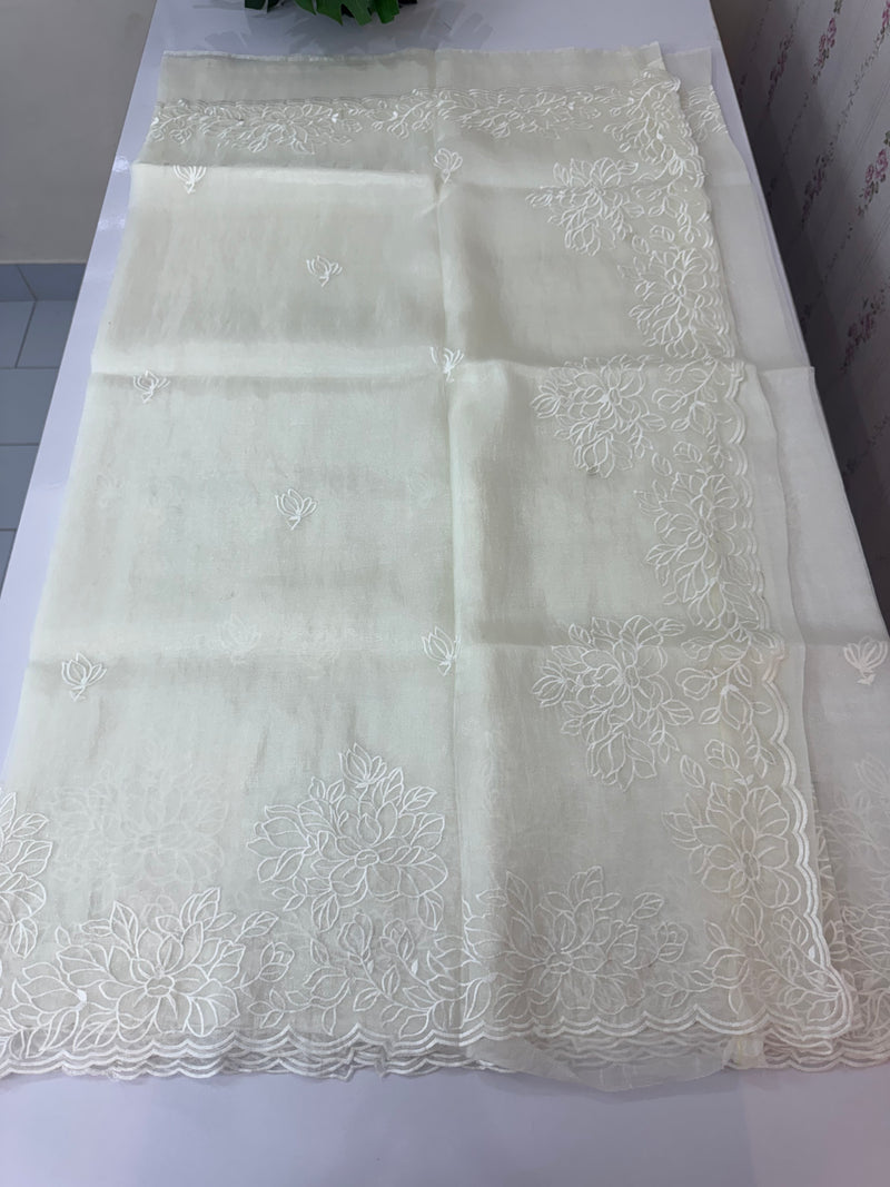 Tissue Organza saree MS14051 - Offwhite