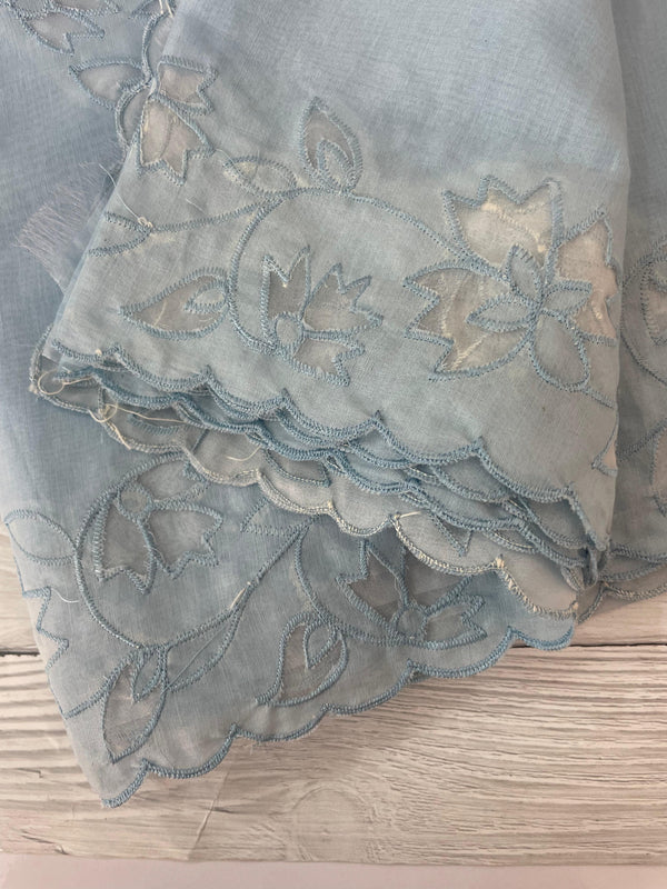 Mul chanderi saree with applique borders MSH112 PowderBlue