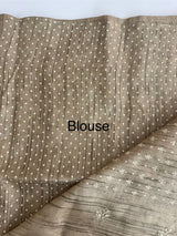 Cutwork blended tussar saree SNFNICY DuskyGreen